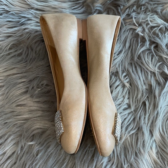 EUC Talbots Rhinestone Vamp Platinum Ballet Slip On Flats Size 7 - Picture 3 of 7